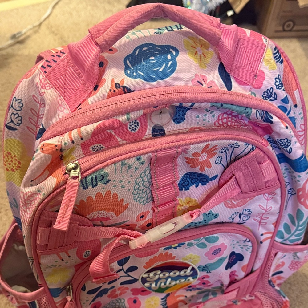 Pottery Barn Kids Floral Backpack - Pink and Blue - Picture 4 of 4